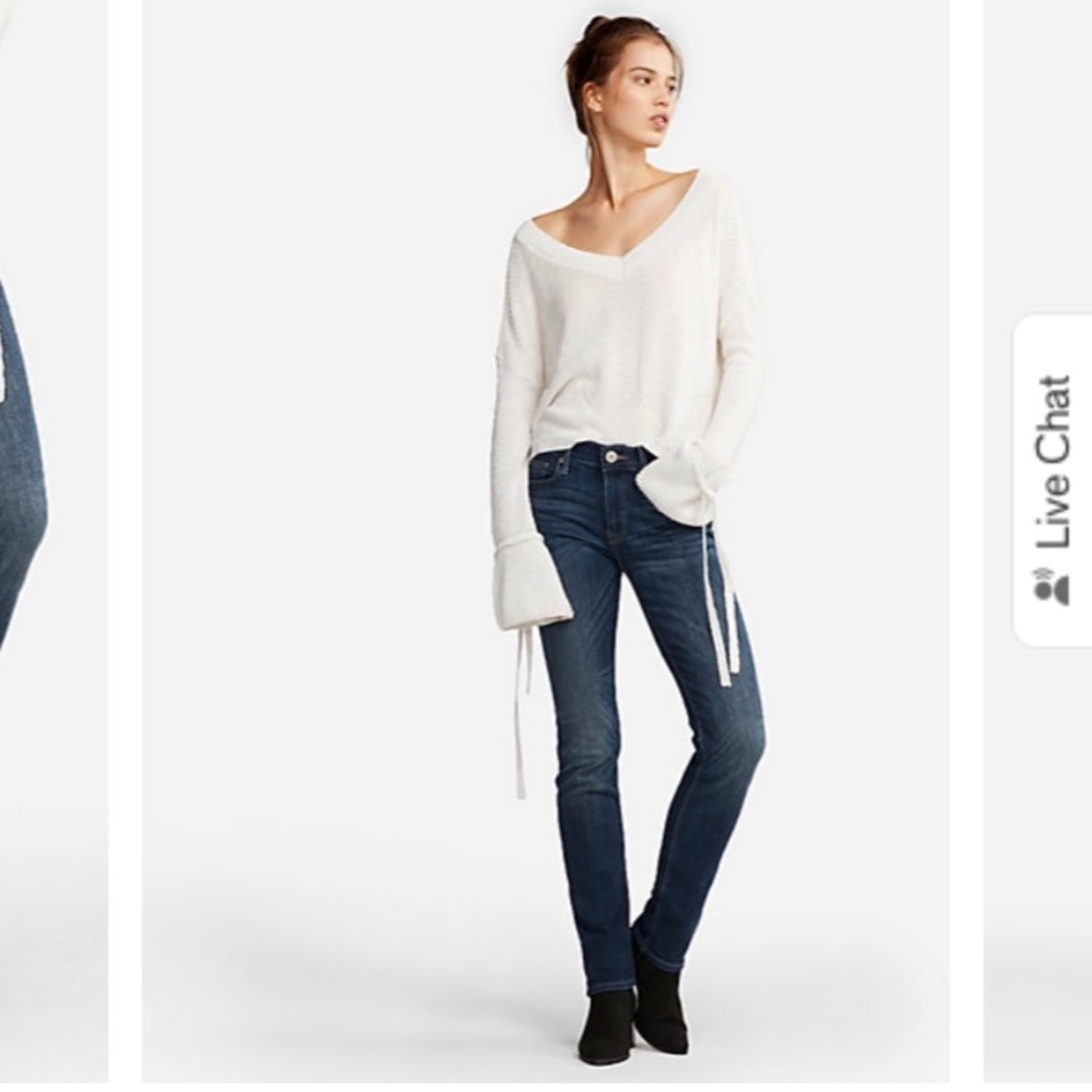 Medium wash Express Skinny MidRise Jeans, Sz6R,EUC